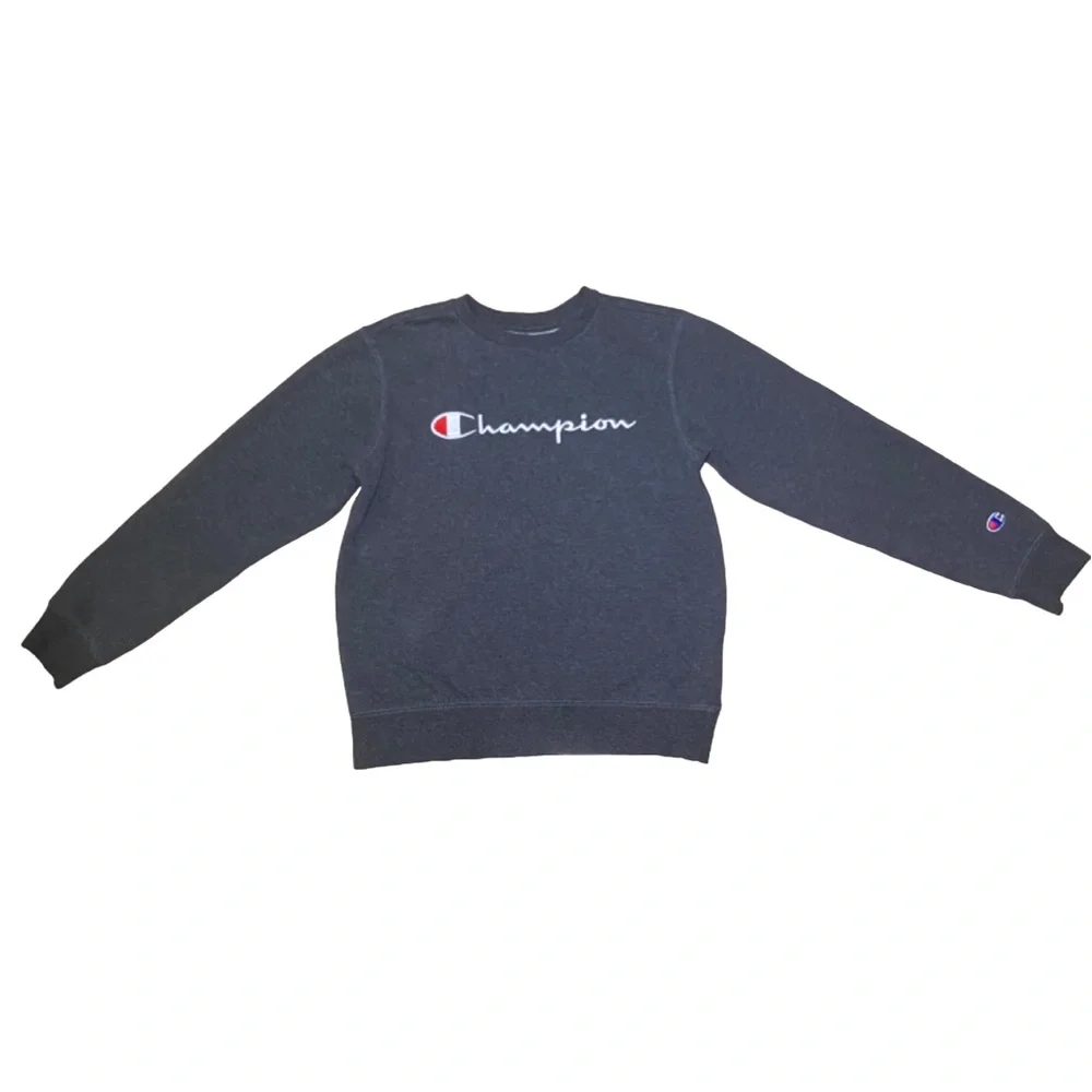 Dark Gray Youth Champion Crewneck Sweatshirt L - Picture 1 of 5